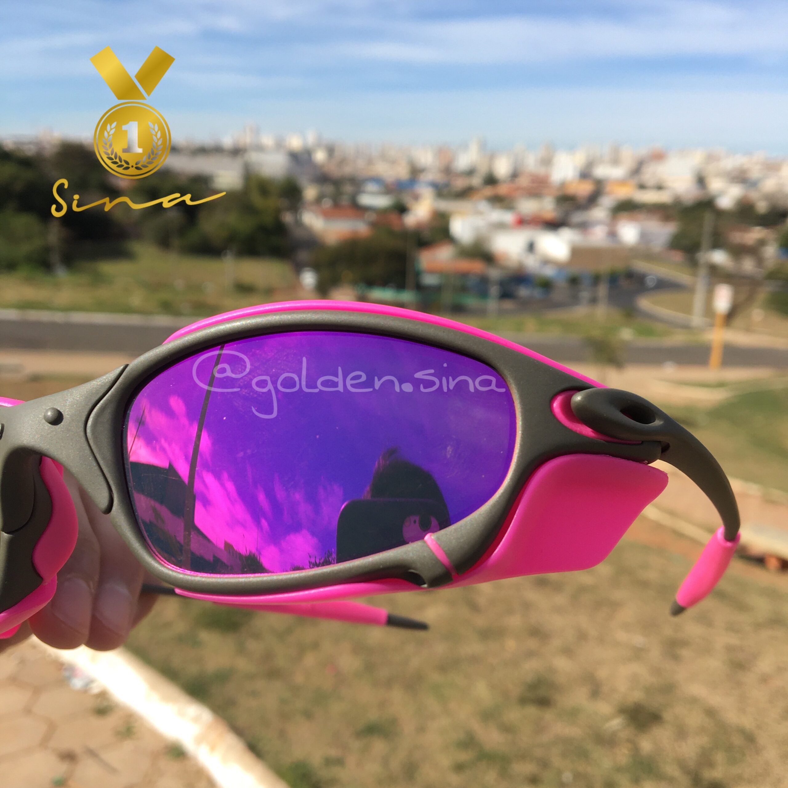 Óculos Juliet Xmetal c. Sideblinders Lente Rosa - Kit Rosa em